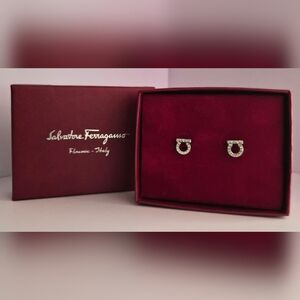 Salvatore Ferragamo Gancini Crystal Earrings 🔥